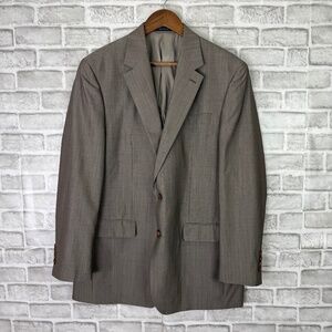 Ralph Ralph Lauren Light Gray Scratched Plaid Wool Blazer Suit Jacket Mens 42L